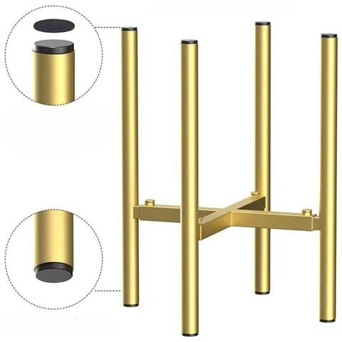 Supporto Decorativo Dorato Rotondo Per Piante - Porta Vaso Regolabile - Foto 1