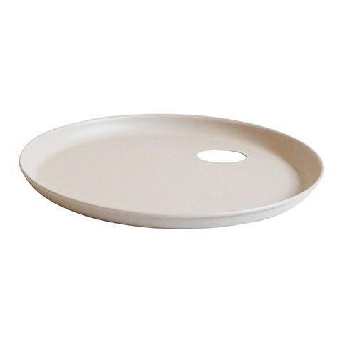 Vassoio O in Acciaio Verniciato Colore Tortora 28 cm - Leggero, Decorativo e Funzionale - con foro per appendere - Made in Italy - Foto 2