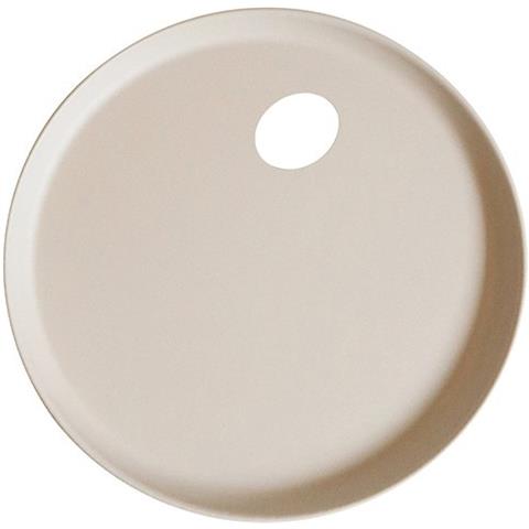 Vassoio O in Acciaio Verniciato Colore Tortora 28 cm - Leggero, Decorativo e Funzionale - con foro per appendere - Made in Italy - Foto 1