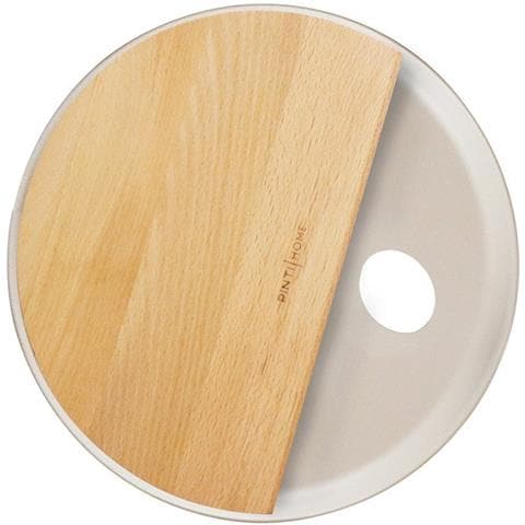 Vassoio O in Acciaio Verniciato Colore Tortora 28 cm - Leggero, Decorativo e Funzionale - con foro per appendere - Made in Italy - Foto 3
