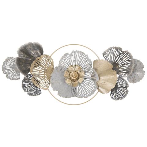 Decorazione In Metallo 3d Fiori 11-multicolore-metallo-130,8x8x55,9 Cm - Foto 1
