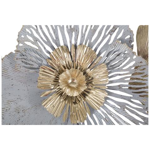 Decorazione In Metallo 3d Fiori 11-multicolore-metallo-130,8x8x55,9 Cm - Foto 2