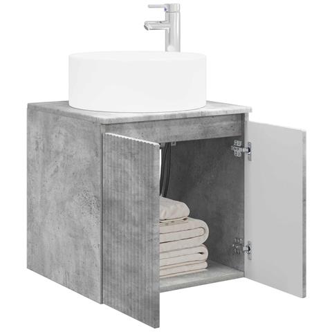 Mobile lavabo da parete Grigio Cemento 49,5 x 44,5 x 65,5 cm - Foto 2