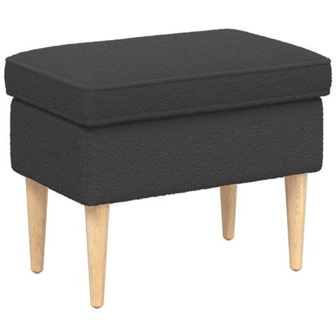 Poggiapiedi Grigio Scuro 55 x 35 x 41 cm Bouclé - Foto 1