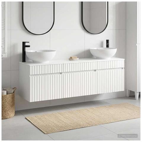 Set di Armadi da Bagno 3 pz Bianco Lucido 49 x 44,5 x 66,5 cm - Foto 2