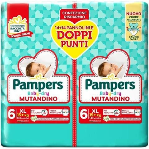 Pampers Baby Dry Pannolino Mutandina XL Duo Downcount 28 Pezzi - Foto 1