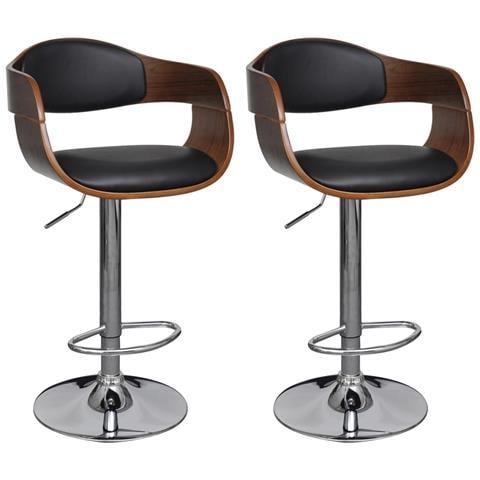 Sedia Pelle Artificiale Altezza Regolabile Schienale Braccioli 2 Pezzi - Foto 1