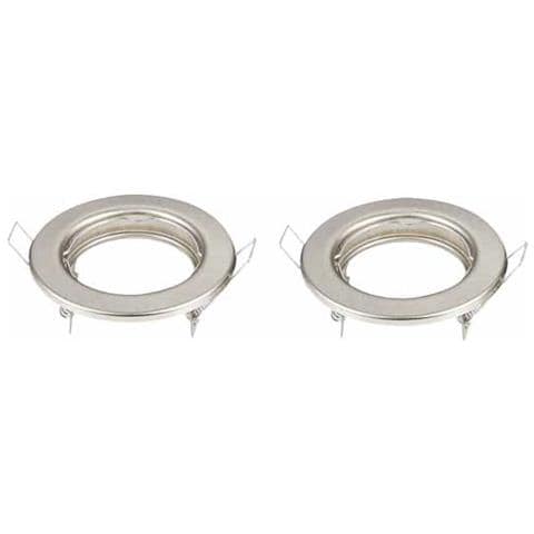 Porta Faretti Led Incasso Fisso Rotondo Nickel Satinato Spazzolato Vt-778 3585 Confezione 2 Pz. - Foto 2