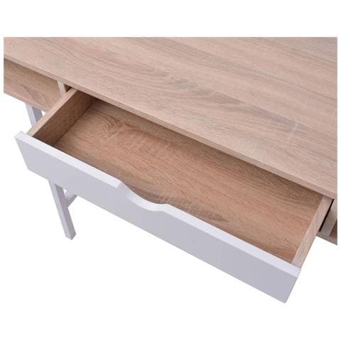 Scrivania Con 1 Cassetto Rovere E Bianco - Foto 2