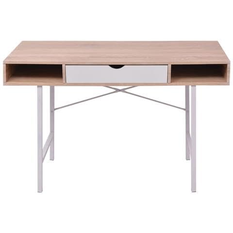 Scrivania Con 1 Cassetto Rovere E Bianco - Foto 1