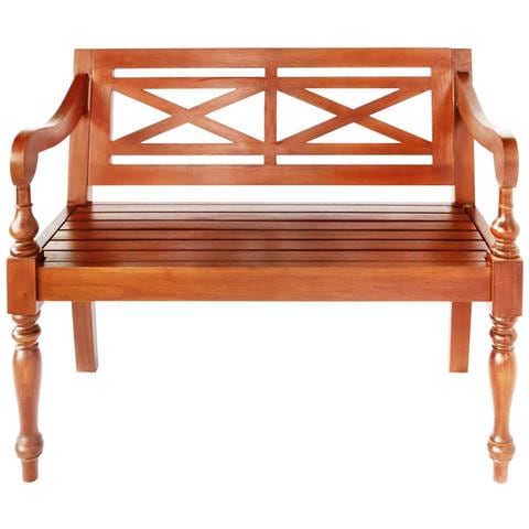 Panchina Batavia 98 cm Legno Massello di Mogano Marrone Scuro - Foto 2
