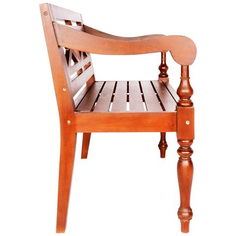 Panchina Batavia 98 cm Legno Massello di Mogano Marrone Scuro - Foto 6