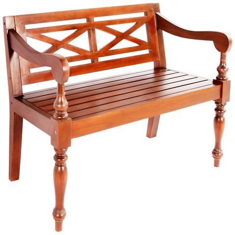 Panchina Batavia 98 cm Legno Massello di Mogano Marrone Scuro - Foto 1