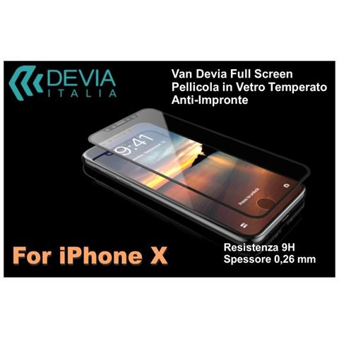 Pellicola Vetro Temperato Anti Imp Full Screen Iphone X Nera - Foto 1