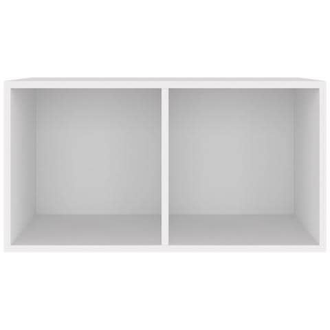 Contenitore per Vinili Bianco 71x34x36 cm in Legno Multistrato - Foto 8