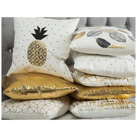 Set Di 2 Cuscini Decorativi 45x45cm Nero Oro Lotus - Foto 11