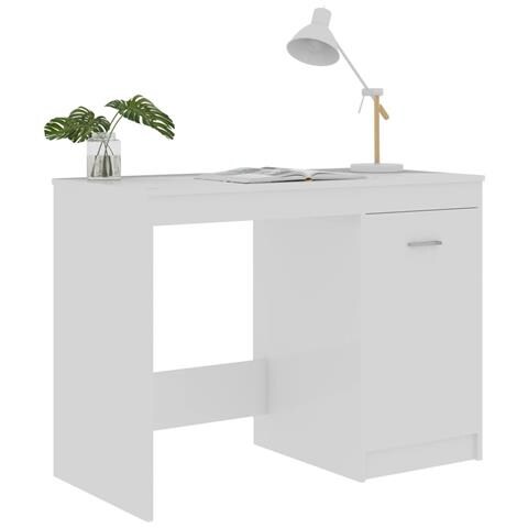 Scrivania Bianco Lucido 100x50x76 cm in Legno Multistrato - Foto 8