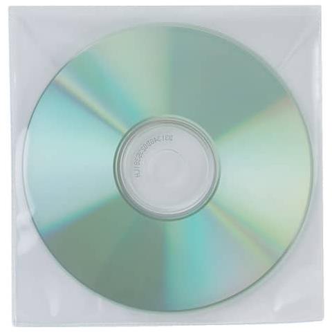 Tasca Per Cd / dvd Polipropilene 120my Senza Foratura Con Lembo Chiusura Conf. Da 50 Pezzi - Kf02207 - Foto 1