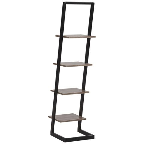 Libreria A 4 Scaffali Nero E Legno Scuro Joplin - Foto 16