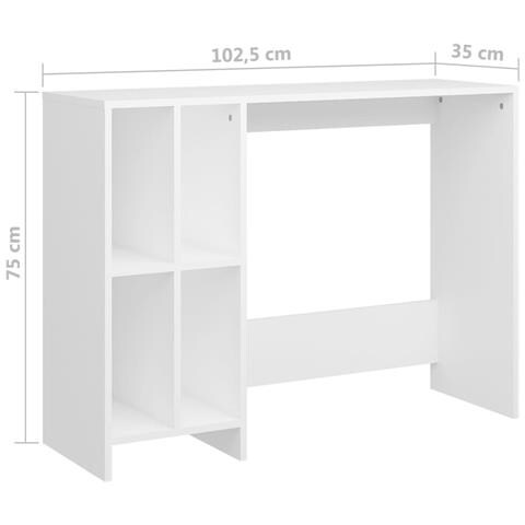 Scrivania Bianca 102,5x35x75 cm in Legno Multistrato - Foto 2