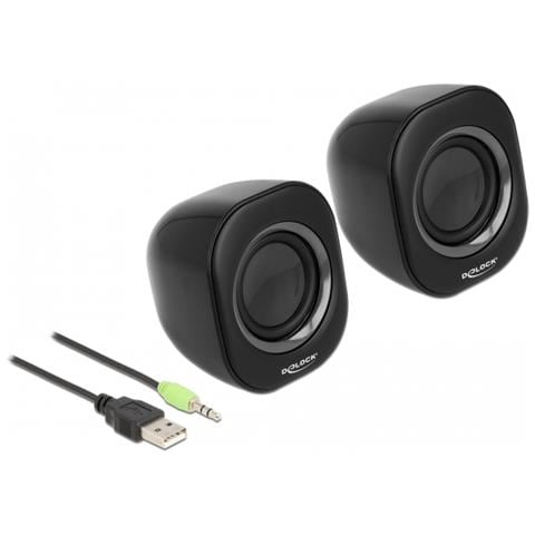 Mini altoparlante stereo per PC con jack stereo da 3,5 mm maschio e alimentazione USB - Foto 1