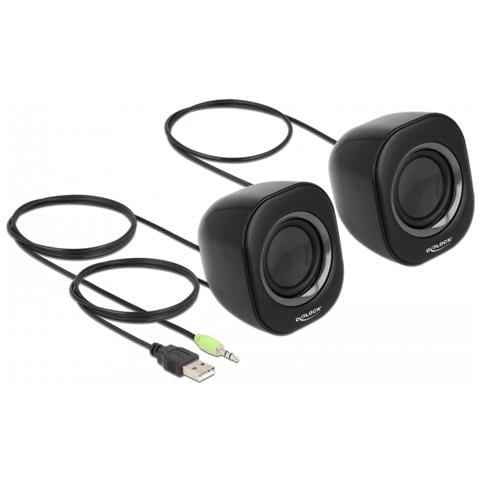 Mini altoparlante stereo per PC con jack stereo da 3,5 mm maschio e alimentazione USB - Foto 3