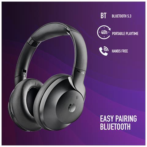 ARTICA SHAKE Cuffie Wireless A Padiglione Musica e Chiamate USB tipo-C Bluetooth Nero - Foto 5