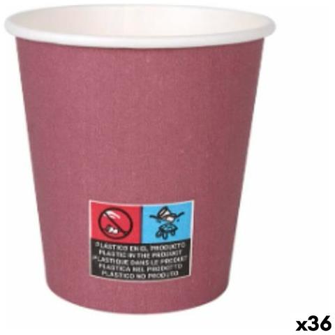 Set Di Bicchieri Cartone Monouso Bordeaux 36 Unità 200 Ml (24 Pezzi) - Foto 1