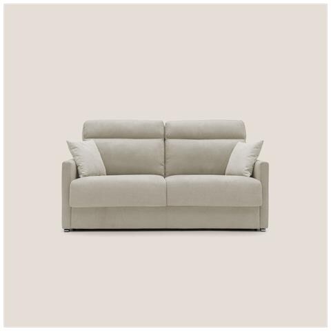 Margot Divano letto matrimoniale con schienale morbido alto in tessuto T02 176 cm (mat. 140x197) panna - Foto 3