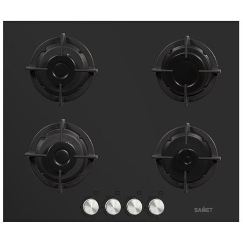 SAMET PIANO COTTURA VENERE 60 IN VETRO 4 FUOCHI NERO - Foto 2