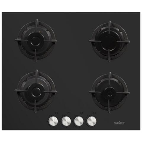 SAMET PIANO COTTURA VENERE 60 IN VETRO 4 FUOCHI NERO - Foto 1