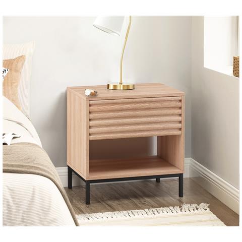 Celine Comodino Con 1 Cassetto In Agglomerato Naturale - Foto 3