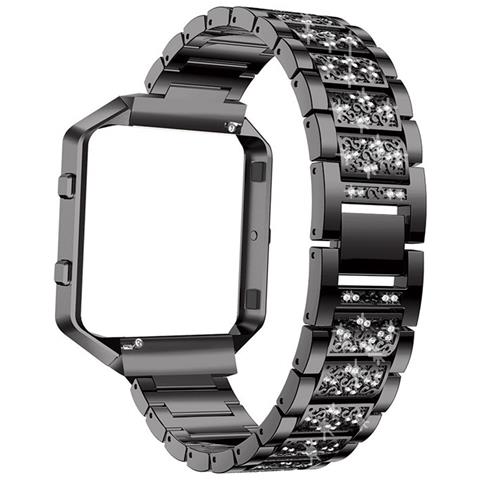 Cinturino Per Orologio Intelligente Con Cinturino In Diamanti Con Cornice Per Orologio Per Fitbit Blaze Black - Foto 1
