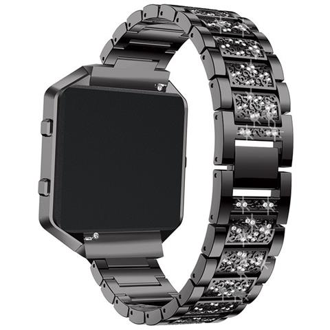 Cinturino Per Orologio Intelligente Con Cinturino In Diamanti Con Cornice Per Orologio Per Fitbit Blaze Black - Foto 2