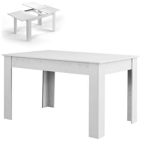Tavolo Da Pranzo Allungabile Estensibile 90x140 Fino A 190 Cm Bianco Frassinato - Foto 1