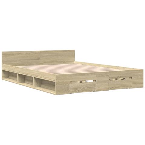 Giroletto Cassetti Rovere Sonoma 120x200 Cm Legno Multistrato - Foto 3