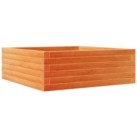 Fioriera Giardino Marrone Cera 70x70x23 Cm Legno Massello Pino - Foto 2
