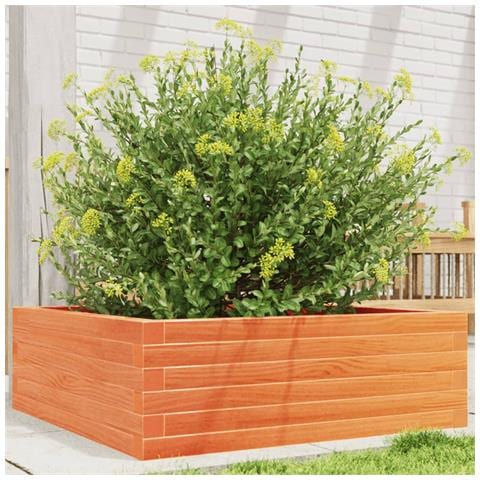 Fioriera Giardino Marrone Cera 70x70x23 Cm Legno Massello Pino - Foto 1