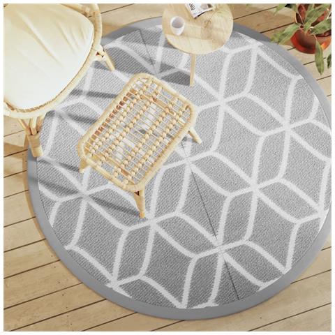 Tappeto Da Esterno Grigio 160 Cm In Pp - Foto 1