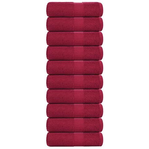 Asciugamani Ospiti 10 Pz Bordò 30x50 Cm 360 G /m 100% Cotone - Foto 1
