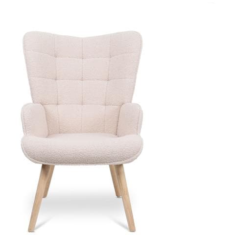 Stella Poltrona Scandinava In Spugna Beige Con Cuciture - Foto 2