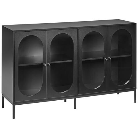 Credenza Espositiva In Vetro Langford 137 Cm Nero - Foto 2