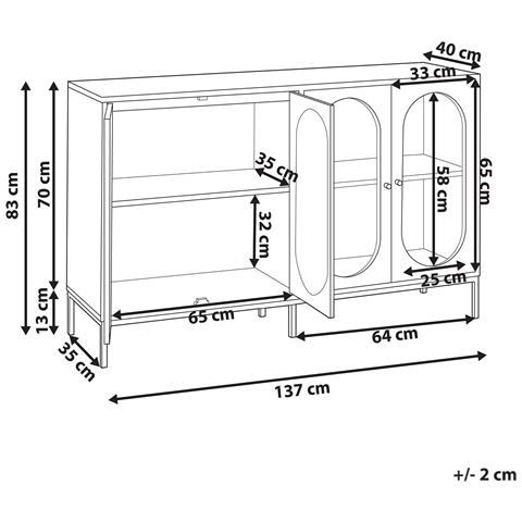 Credenza Espositiva In Vetro Langford 137 Cm Nero - Foto 6
