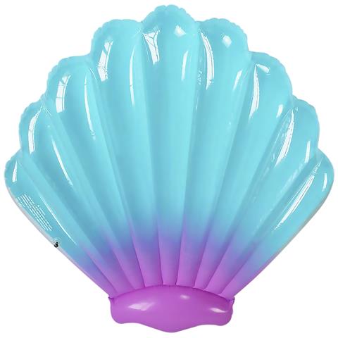 Materasso Gonfiabile A Forma Di Conchiglia. 150x150 Cm 150x150x60 Cm. Colore Blu - Foto 1