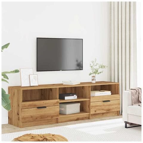 Mobile Porta Tv Rovere Artigianale 150x33,5x45 Cm In Truciolato - Foto 3