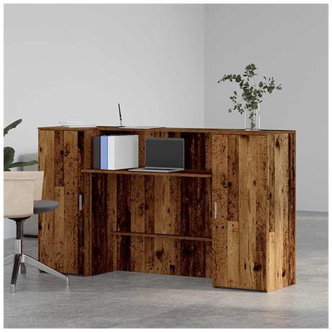 Banco Reception Legno Antico 180x50x103,5 Cm Legno Multistrato - Foto 3