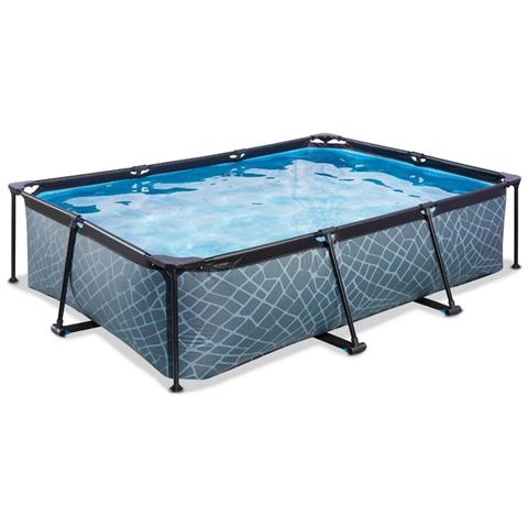 Piscina Fuori Terra - Rettangolo - 300x200x65 Cm - Grigio - Include Accessori Coordinati Cb77 - Foto 4