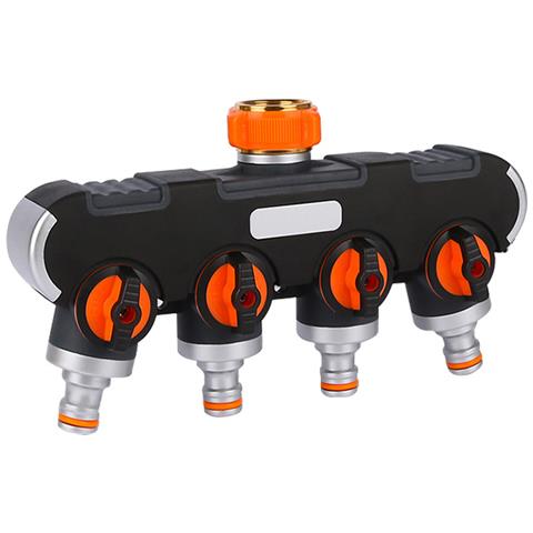 Divisore Per Tubo Da Giardino A 4 Vie Con Valvola In Metallo - Standard Europeo - Foto 1