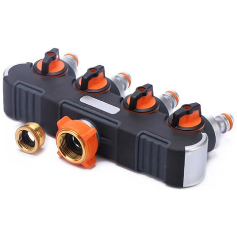 Divisore Per Tubo Da Giardino A 4 Vie Con Valvola In Metallo - Standard Europeo - Foto 3