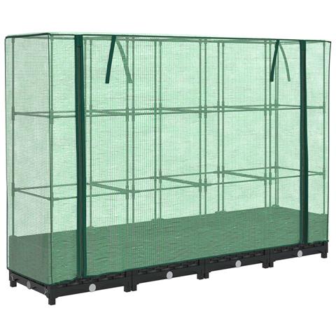 Letto Rialzato con Copertura Serra Effetto Rattan 160x40x123 cm - Foto 1